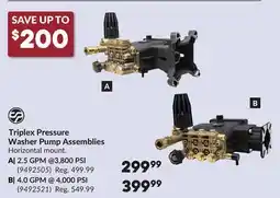 Princess Auto Triplex Pressure Washer Pump Assemblies offer