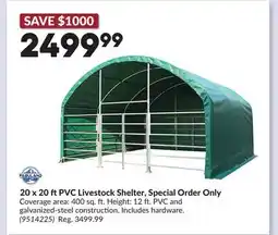 Princess Auto 20 x 20 ftPVC Livestock Shelter, Special Order Only offer