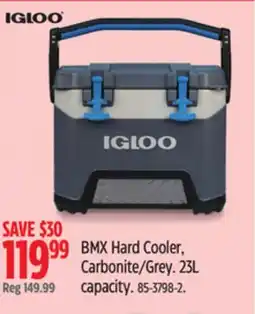 Canadian Tire Igloo BMX Hard Cooler, Carbonite/Grey offer