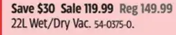 Canadian Tire Shop vac 22L Wet/Dry Vac offer