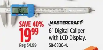 Canadian Tire MASTERCRAFT 6 Digital Caliper with LCD Display offer