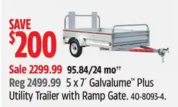 Canadian Tire 5 x 7´ Galvalume Plus Utility Trailer with Ramp Gate offer