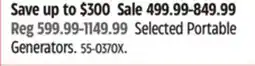 Canadian Tire Champion Selected Portable Generators offer