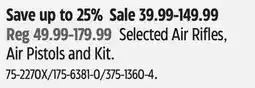Canadian Tire Selected Air Rifles, Air Pistols and Kit offer