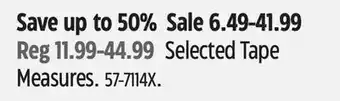 Canadian Tire Selected Tape Measures offer
