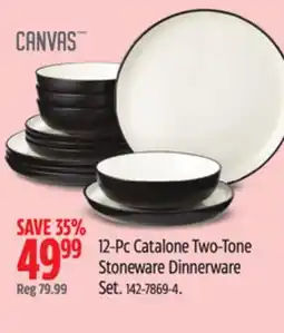 Canadian Tire 12-Pc Catalone Two-Tone Stoneware Dinnerware Set offer