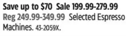Canadian Tire Delonghi Selected Espresso Machines offer