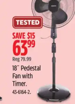 Canadian Tire Noma 18˝ Pedestal Fan with Timer offer