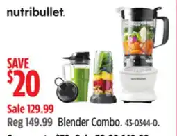 Canadian Tire Nutribullet Blender Combo offer