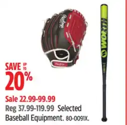 Canadian Tire Selected Baseball Equipment offer