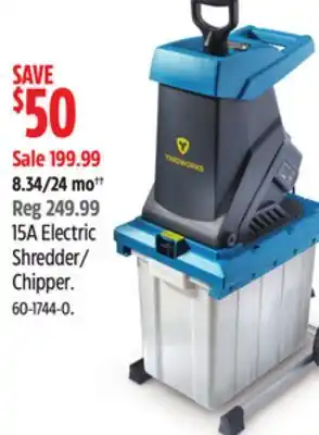 Canadian Tire Yardworks 15A Electric Shredder Chipper offer