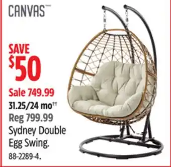Canadian Tire CANVAS Sydney Double Egg Swing offer