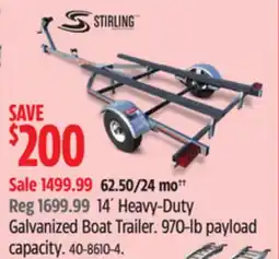 Canadian Tire 14' Heavy-Duty Galvanized Boat Trailer offer