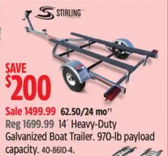 Canadian Tire 14' Heavy-Duty Galvanized Boat Trailer offer