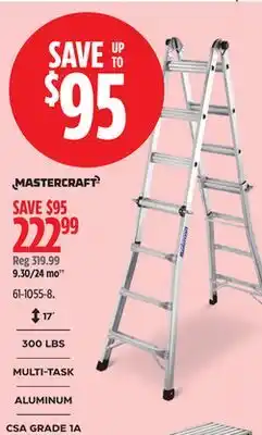Canadian Tire MASTERCRAFT ladders offer