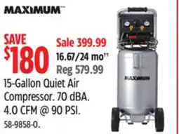 Canadian Tire 15-Gallon Quiet Air Compressor offer