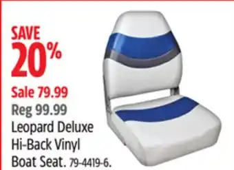 Canadian Tire Leopard Deluxe Hi-Back Vinyl Boat Seat offer