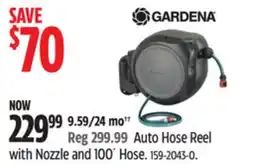 Canadian Tire Gardena Auto Hose Reel with Nozzle and 100' Hose offer