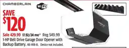 Canadian Tire CHAMBERLAIN 1-HP Belt Drive Garage Door Opener with Backup Battery offer