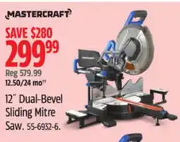 Canadian Tire MASTERCRAFT 12 Dual-Bevel Sliding Mitre Saw offer
