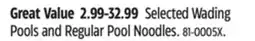 Canadian Tire Selected Wading Pools and Regular Pool Noodles offer