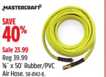 Canadian Tire MASTERCRAFT ³⁄₈ x 50' Rubber/PVC Air Hose offer