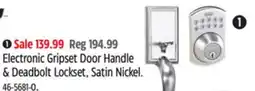 Canadian Tire Electronic Gripset Door Handle & Deadbolt Lockset, Satin Nickel offer
