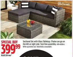 Canadian Tire Sectional Set with Glass Tabletop offer