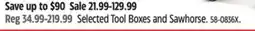 Canadian Tire Mastercraft Selected Tool Boxes and Sawhorse offer