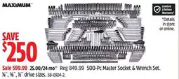 Canadian Tire MAXIMUM 500-Pc Master Socket & Wrench Set offer