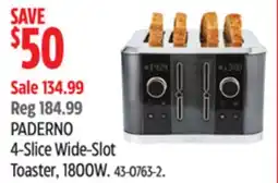 Canadian Tire PADERNO 4-Slice Wide-Slot Toaster, 1800W offer
