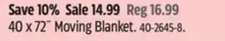 Canadian Tire 40 x 72 Moving Blanket offer
