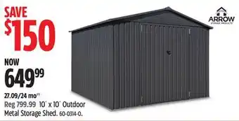 Canadian Tire 10´ x 10´ Outdoor Metal Storage Shed offer