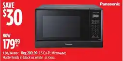 Canadian Tire Panasonic 1.3 Cu Ft Microwave offer