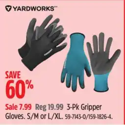 Canadian Tire Yardworks 3-Pk Gripper Gloves offer