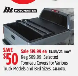 Canadian Tire Motomaster Selected Tonneau Covers for Various Truck Models and Bed Sizes offer