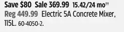 Canadian Tire Electric 5A Concrete Mixer offer