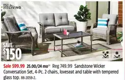 Canadian Tire For Living Sandstone Wicker Conversation Set offer