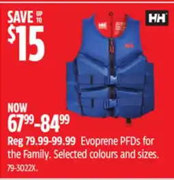 Canadian Tire Helly Hansen Evoprene PFDs for the Family offer