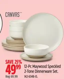 Canadian Tire Canvas 12-Pc Maywood Speckled 2-Tone Dinnerware Set offer