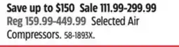 Canadian Tire Mastercraft Selected Air Compressors offer