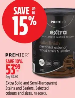Canadian Tire Extra Solid and Semi-Transparent Stains and Sealers offer