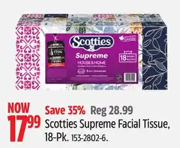 Canadian Tire Scotties Supreme Facial Tissue offer