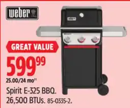Canadian Tire Weber Spirit E-325 BBQ offer