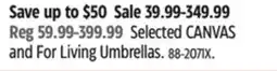 Canadian Tire Selected CANVAS and For Living Umbrellas offer