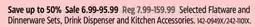 Canadian Tire Canvas Selected Flatware and Dinnerware Sets, Drink Dispenser and Kitchen Accessories offer