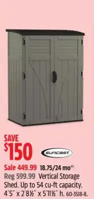 Canadian Tire Suncast Vertical Storage Shed offer