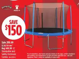 Canadian Tire Jump tek Trampoline and Safety Enclosure Combo offer