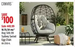 Canadian Tire Sydney Swivel Egg Chair offer