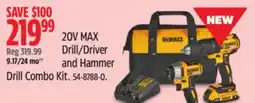 Canadian Tire DEWALT 20V MAX Drill Driver and Hammer Drill Combo Kit offer